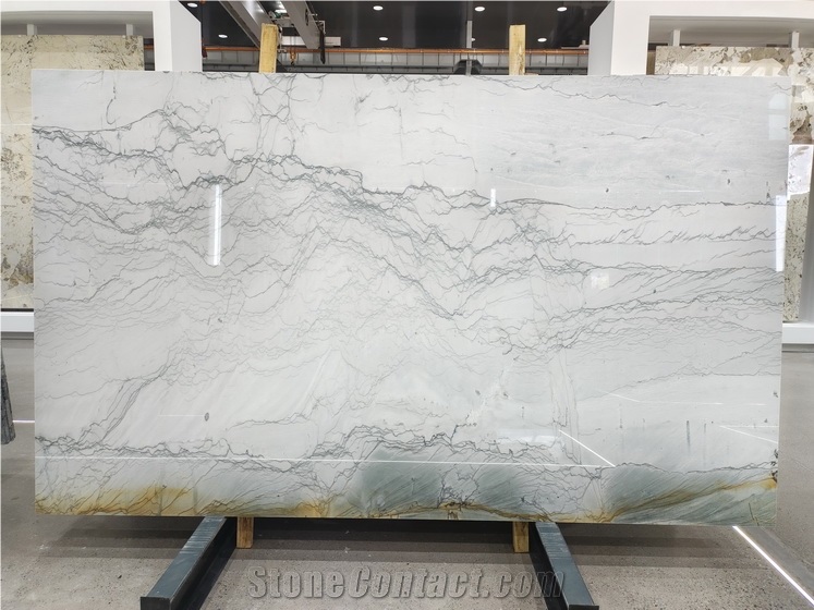 Brazil Maldives White Quartzite Slabs For Feature Wall