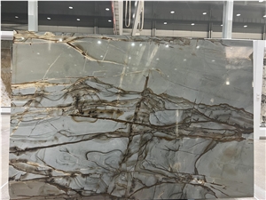 Brazil Popular Deep Blue Quartzite Slab, Blue Deep Quartzite