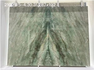 Brazil Smeralda Green Quartzite Slab, Verde Smeralda