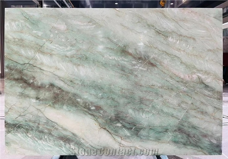 Brazil Smeralda Green Quartzite Slab, Verde Smeralda