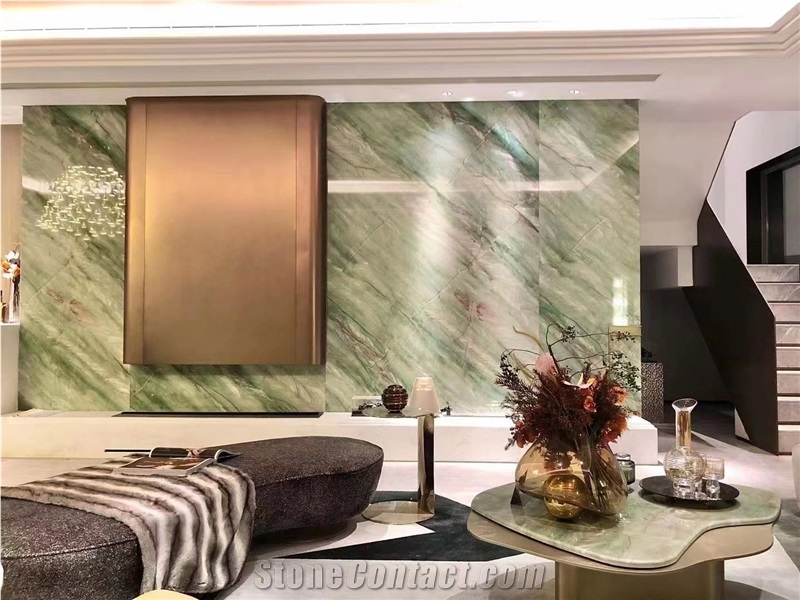 Brazil Smeralda Green Quartzite Slab, Verde Smeralda