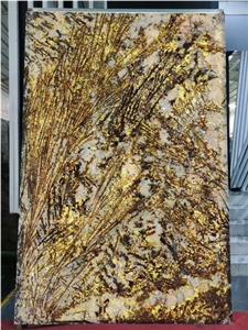 Brazil White Luminous Quartzite, Luminous Bookmatched Slabs