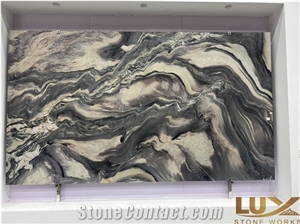 Cipollino Ondulato Marble Slabs, Mocha Wave Leathered Slabs