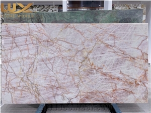 Cristallo Pink Quartzite Slabs, Scarlet Crystal Quartzite Cristallo Pink Quartzite Slabs, Scarlet Crystal Quartzite