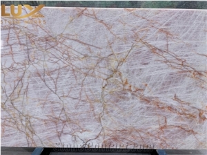 Cristallo Pink Quartzite Slabs, Scarlet Crystal Quartzite