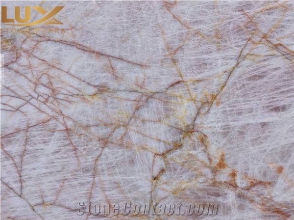 Cristallo Pink Quartzite Slabs, Scarlet Crystal Quartzite