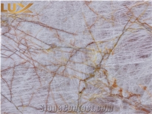 Cristallo Pink Quartzite Slabs, Scarlet Crystal Quartzite