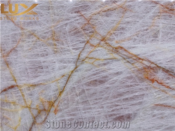 Cristallo Pink Quartzite Slabs, Scarlet Crystal Quartzite
