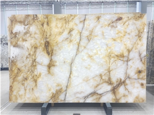 Exotic Yellow Crystal Quartzite Slabs