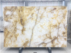Exotic Yellow Crystal Quartzite Slabs