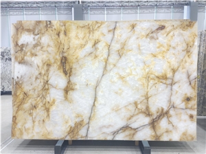 Exotic Yellow Crystal Quartzite Slabs