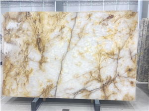 Exotic Yellow Crystal Quartzite Slabs