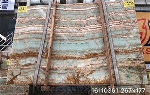 Green Brown Jade Onyx Slab, Onyx Green Vein Cut Slabs Green Brown Jade Onyx Slab, Onyx Green Vein Cut Slabs