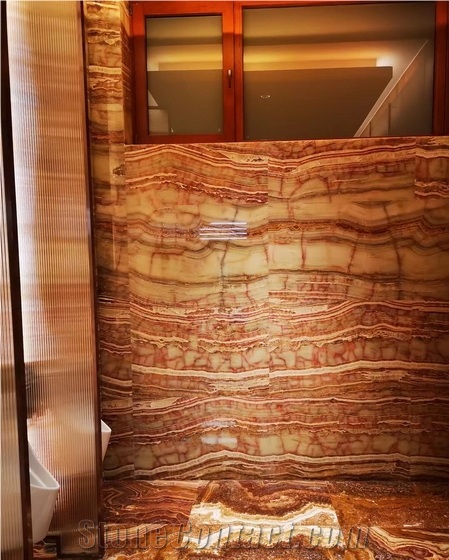 Green Brown Jade Onyx Slab,  Onyx Green Vein Cut Slabs