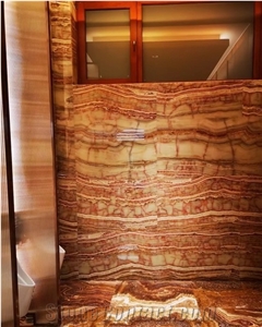 Green Brown Jade Onyx Slab,  Onyx Green Vein Cut Slabs