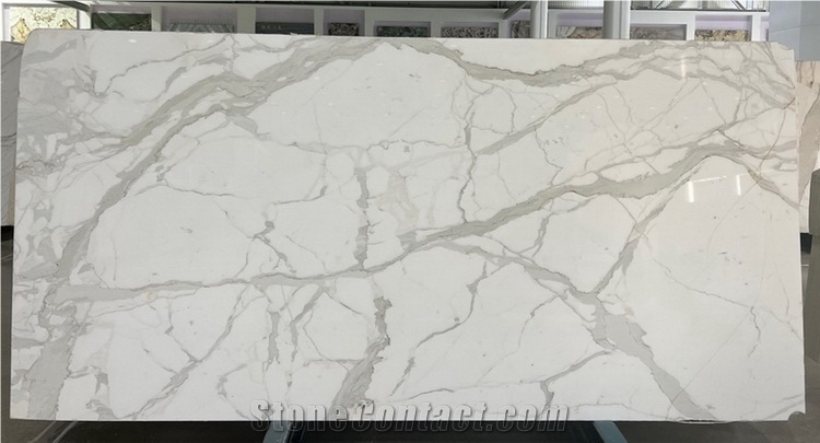 Italy Calacatta Carrara Marble Slabs, Pure White Marble Slab