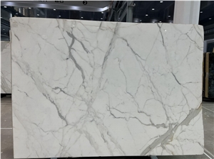 Italy Calacatta Carrara Marble Slabs, Pure White Marble Slab