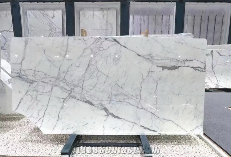 Italy Calacatta Carrara Marble Slabs, Pure White Marble Slab