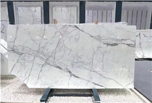 Italy Calacatta Carrara Marble Slabs, Pure White Marble Slab