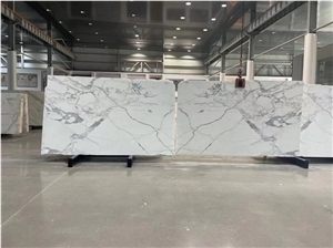 Italy Calacatta Carrara Marble Slabs, Pure White Marble Slab