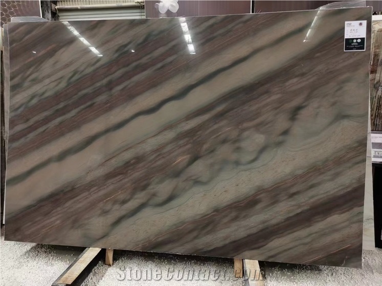 Luxury Elegant Brown Copper Dune Quartzite Slabs