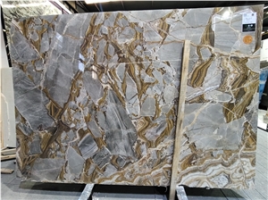 Luxury Golden Shadow Marble Slabs For Interior