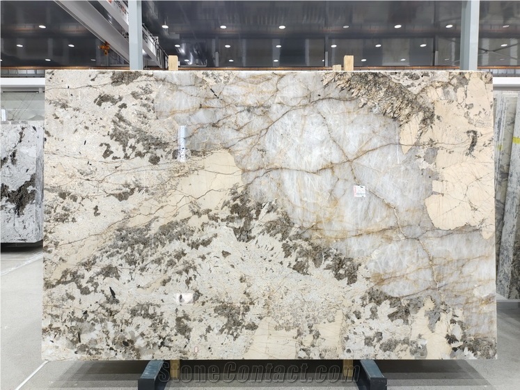 Luxury Patagonia Crystal Quartzite Slabs,Copenhagen White