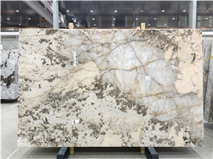 Luxury Patagonia Crystal Quartzite Slabs,Copenhagen White