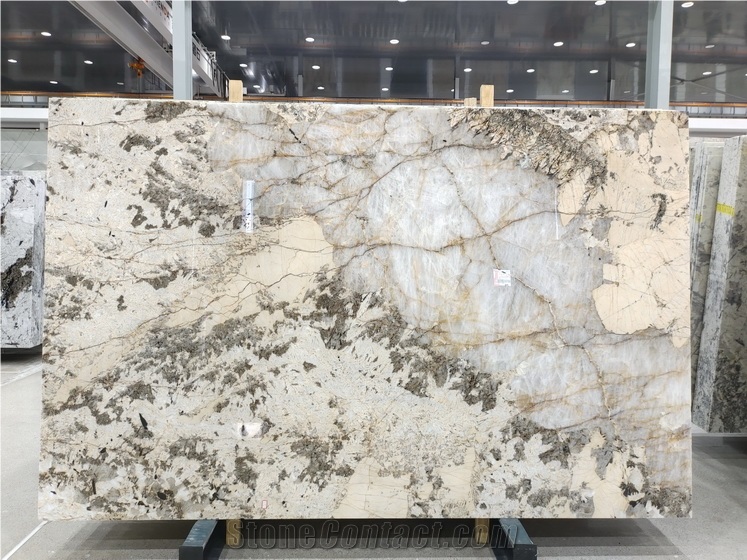 Luxury Patagonia Crystal Quartzite Slabs,Copenhagen White