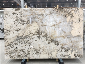 Luxury Patagonia Crystal Quartzite Slabs,Copenhagen White
