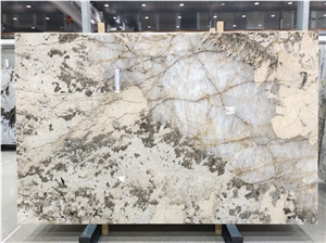 Luxury Patagonia Crystal Quartzite Slabs,Copenhagen White