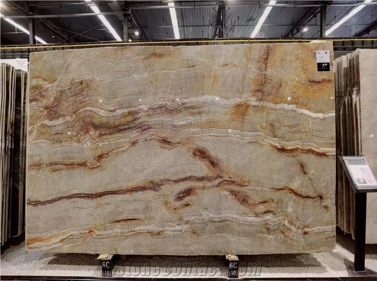 Nacarado Quartzite Slab & Tile, Brazil Beige Quartzite, Aurora Dorado Quartzite