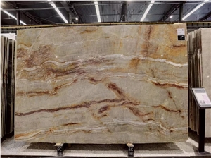 Nacarado Quartzite Slab & Tile, Brazil Beige Quartzite, Aurora Dorado Quartzite