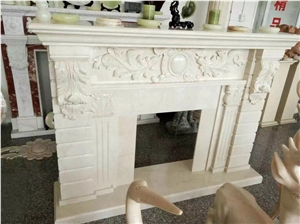 Natural Stone Surround Fireplace, Sculptured Fireplace