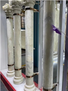 Onyx Columns And Pillars,Snow White Onyx Column