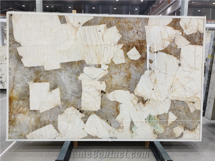 Patagonia Gold And White Quartzite Slabs,Copenhagen Slabs
