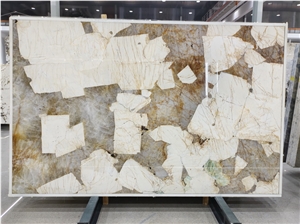 Patagonia Gold And White Quartzite Slabs,Copenhagen Slabs