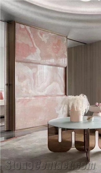 Persian Pink Blush Onyx, Pure  Flamingo Crystal Onyx Slabs