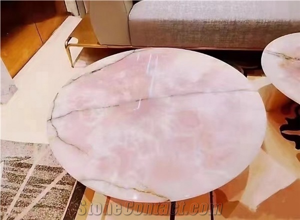 Persian Pink Blush Onyx, Pure  Flamingo Crystal Onyx Slabs