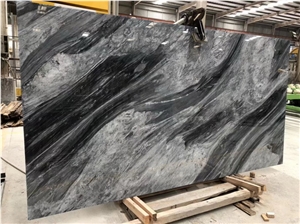 Phantom Black Marble Slabs, Grey Marble With Black Veins