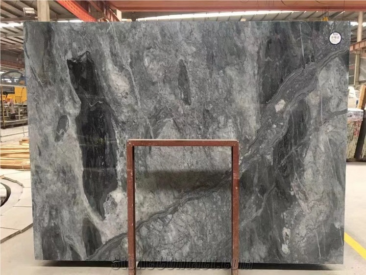 Phantom Black Marble Slabs, Grey Marble With Black Veins