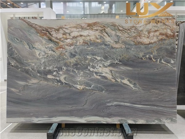 Polished Purple East Multicolor Aquarela Quartzite Slabs
