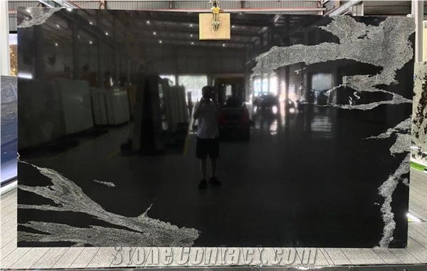 Python Black Granite Slabs, Brazil Obsidian Granite Slabs