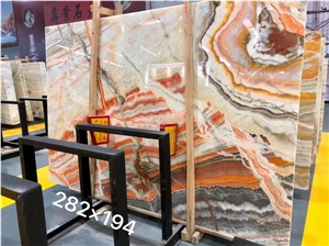 Rainbow Onyx, Rainbow Multicolor Onyx Slabs