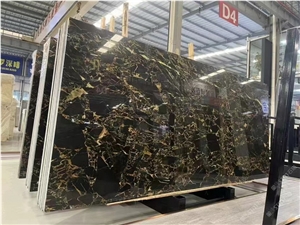 Supreme Portoro Gold Marble Slabs,Black Golden Flower Slabs