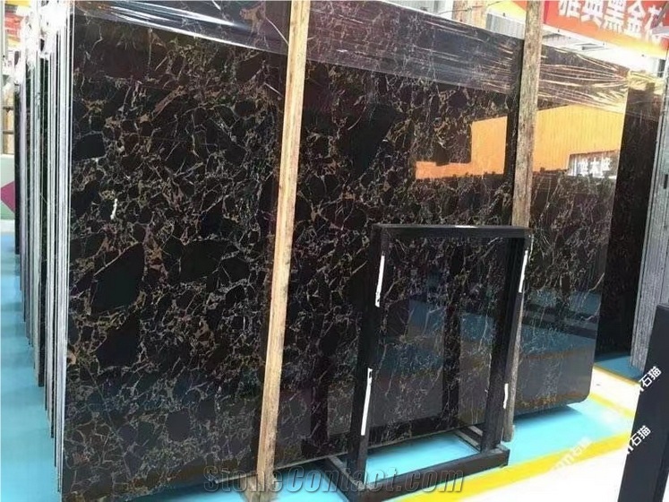 Supreme Portoro Gold Marble Slabs,Black Golden Flower Slabs
