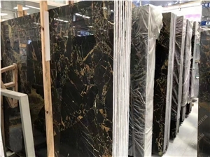 Supreme Portoro Gold Marble Slabs,Black Golden Flower Slabs