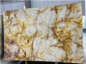 Yellow Cristallita Quartzite , Crystal Yellow Quartzite Slab