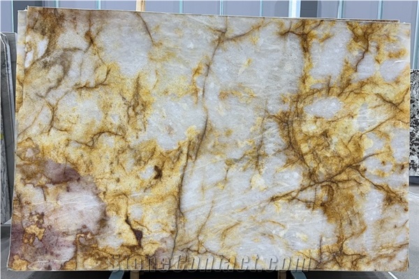 Yellow Cristallita Quartzite , Crystal Yellow Quartzite Slab