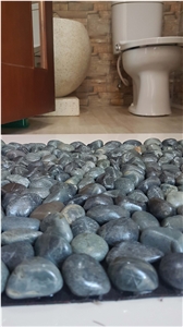 Black Sumatra Natural Pebble Stone Mat